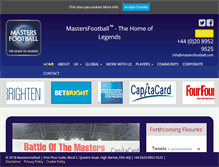 Tablet Screenshot of mastersfootball.com